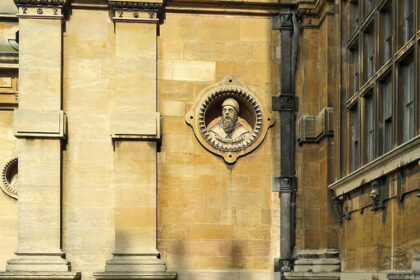 Wollaton Hall: pilasters and Aristotle