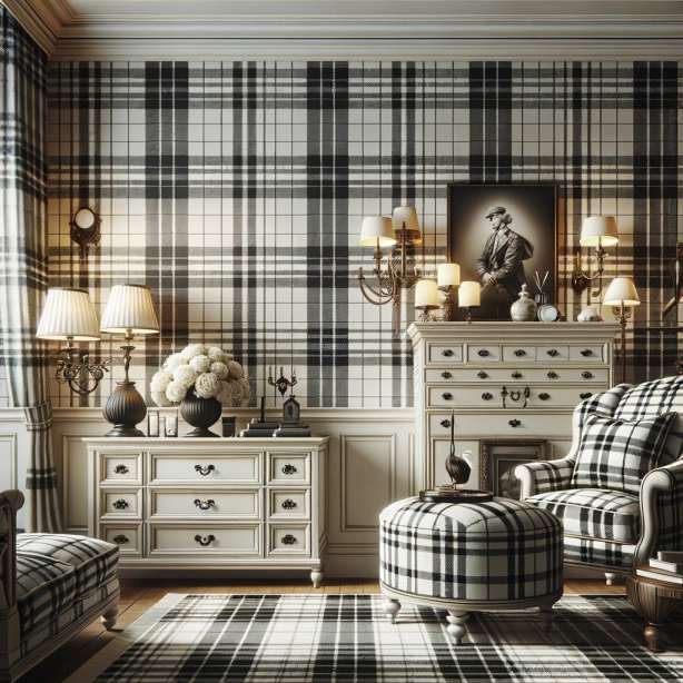 Best Preppy Wallpaper Designs For 2024 News Wallah   Classic Plaid   In A Large Scale Black And White Plaid Pattern 