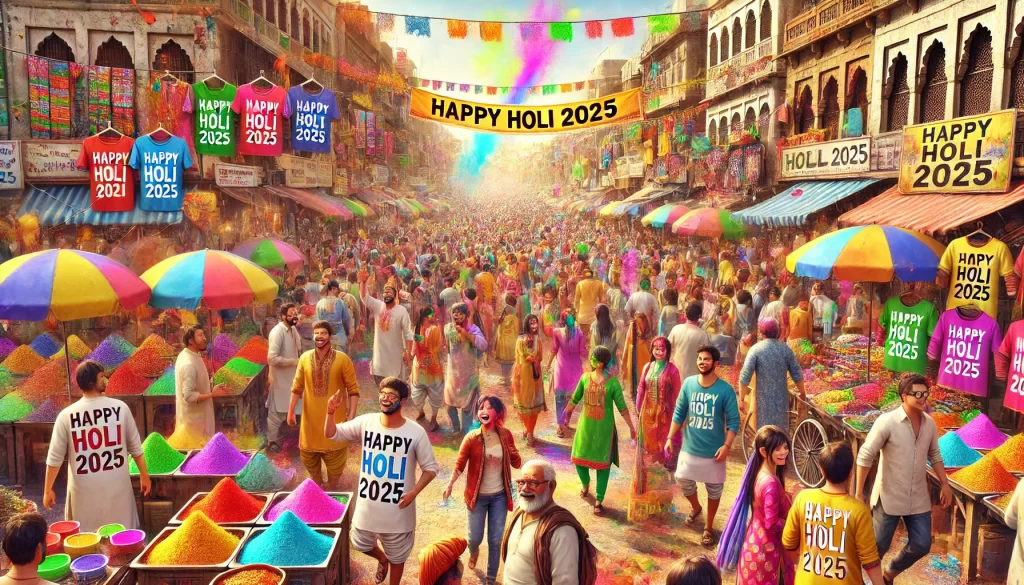 Holi 2025 - Crowds seen at shops